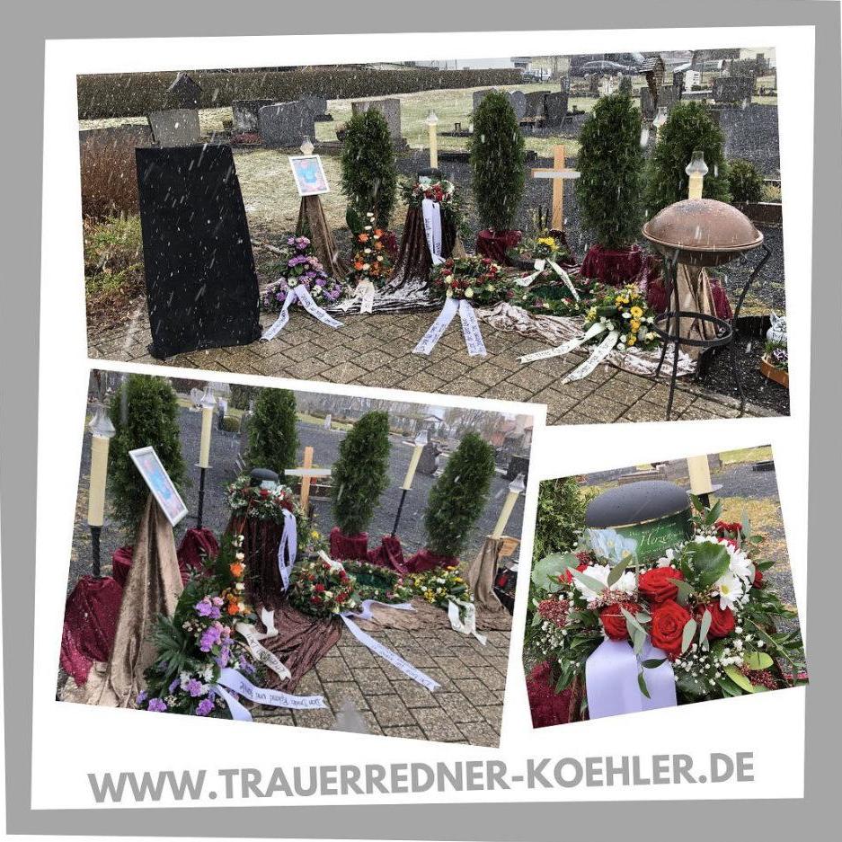 Trauerredner Fulda Matthias Köhler bei einer Trauerfeier und Erinnerungsfeier auf dem Friedhof Bischofsheim vor der Rhön