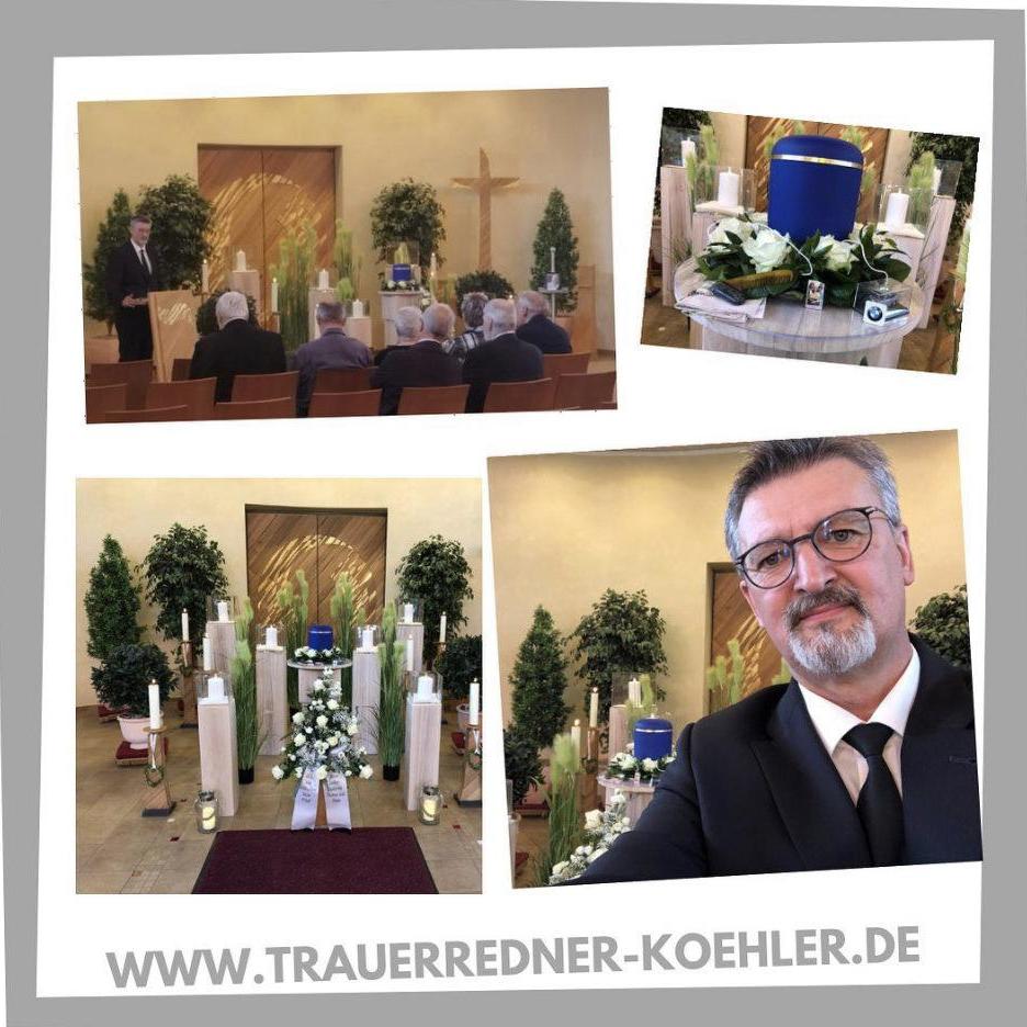 Trauerredner Fulda Matthias Köhler bei einer Trauerfeier und Erinnerungsfeier in der Trauerhalle auf dem Friedhof Bad Salzungen