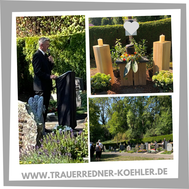 Trauerredner Fulda Matthias Köhler bei einer Trauerfeier und Erinnerungsfeier auf dem Friedhof Buchenau bei Eiterfeld im Landkreis Fulda Osthessen