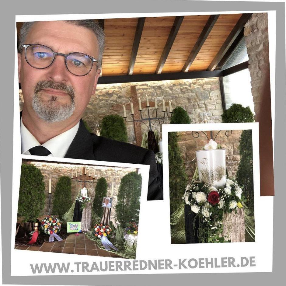 Trauerredner Fulda Matthias Köhler bei einer Trauerfeier und Erinnerungsfeier in der Trauerhalle Oberelsbach