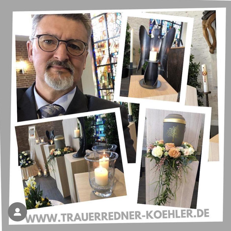 Trauerredner Fulda Matthias Köhler bei einer Trauerfeier und Erinnerungsfeier in der Trauerhalle Hünfeld am neuen Friedhof