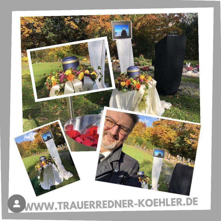Trauerredner Fulda Matthias Köhler bei einer Trauerfeier und Erinnerungsfeier auf dem Friedhof Frauenberg bei Fulda